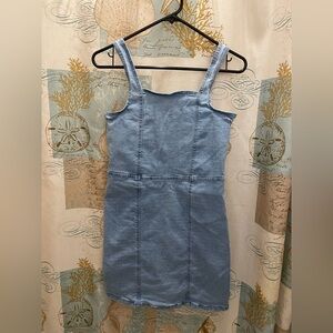 Steve Madden Girls 14/16 Denim Jean Dress Zip Stretch BTS Preppy Style Lg Blue